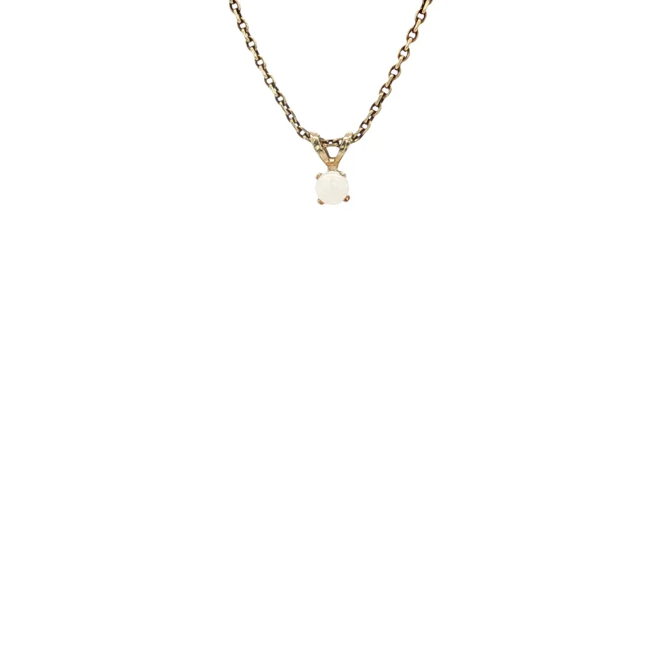 Vintage 14K Gold Solitaire Pendant with Opal