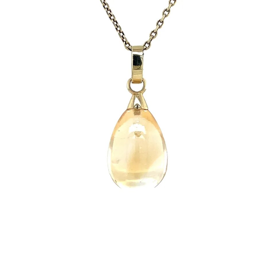 Vintage 14K Gold Pendant with Citrine