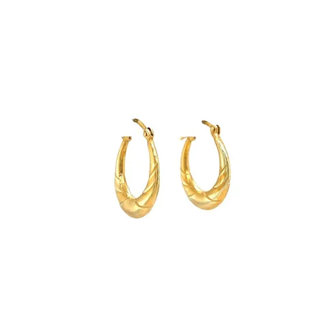 Vintage 14K Gold Fancy Hoop Earrings