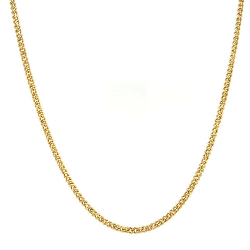 Vintage 14K Gold Long Necklace Curb 55.5 cm