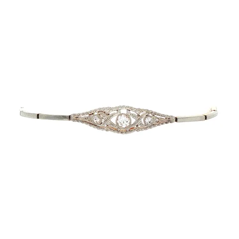 Vintage 14K Gold Bracelet with Diamond