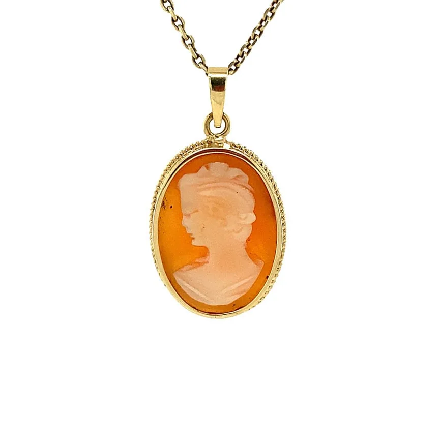Vintage 14K Gold Pendant Cameo