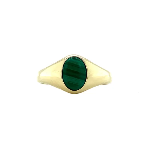 Vintage Twiggy XXS 14K Gold Ring, Royal Green