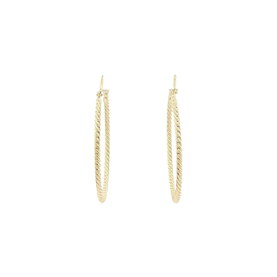 Vintage 14K Gold Twisted Hoop Earrings