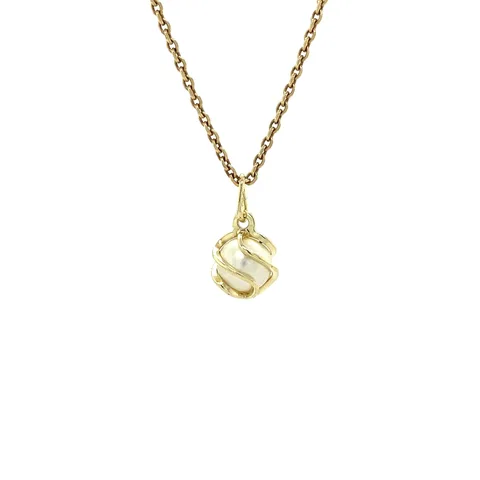 Vintage 14K Gold Pendant with Pearl