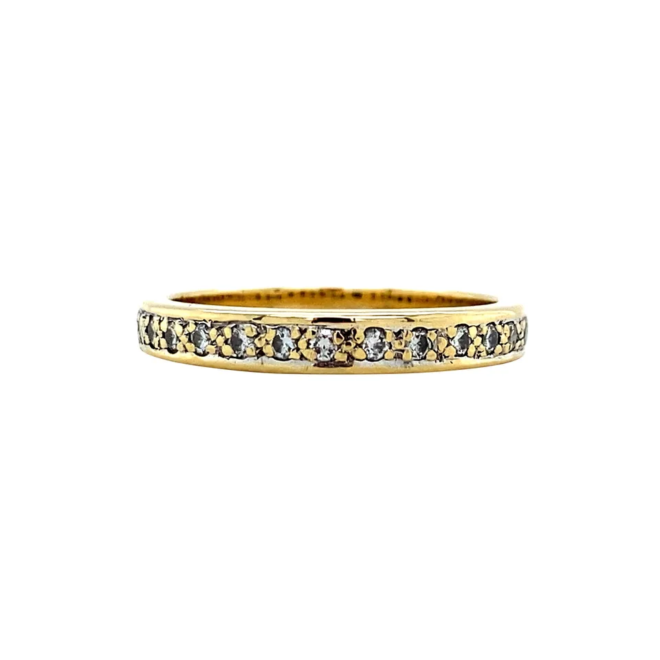 Vintage 14K Gold Half Eternity Ring with Diamond