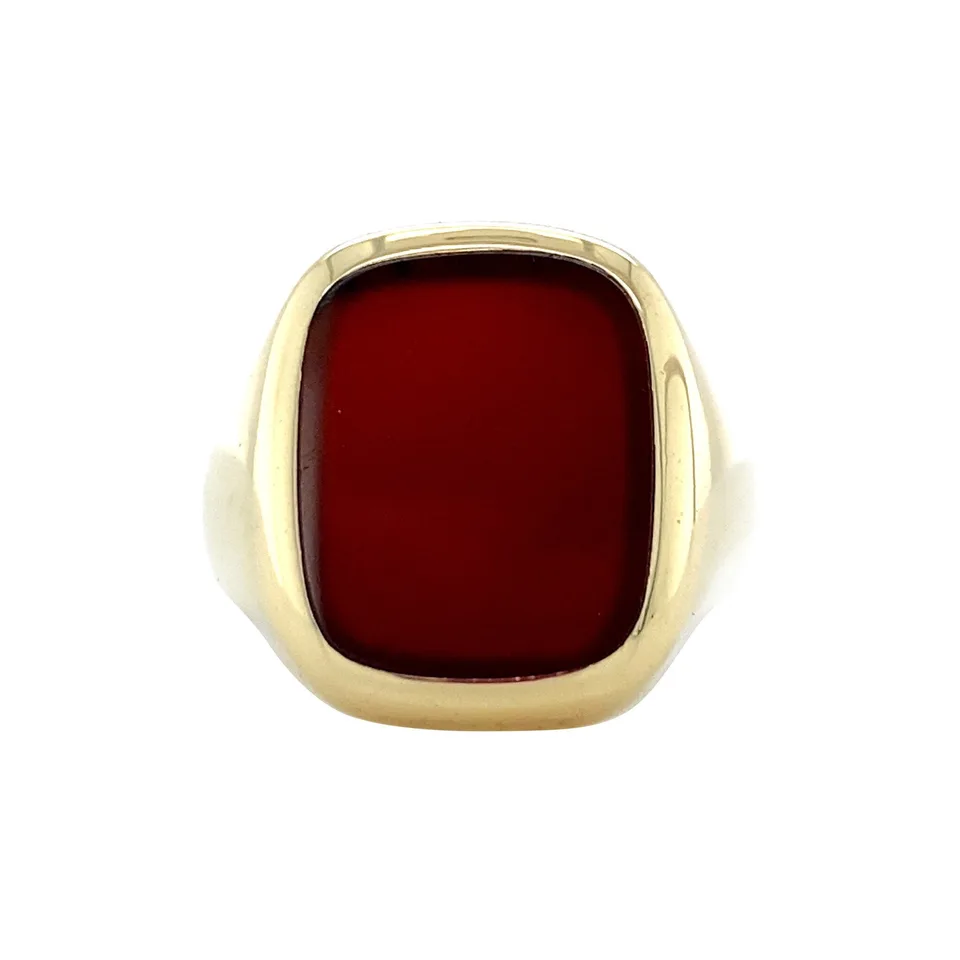 Vintage 14K Gold Signet Ring with Carnelian