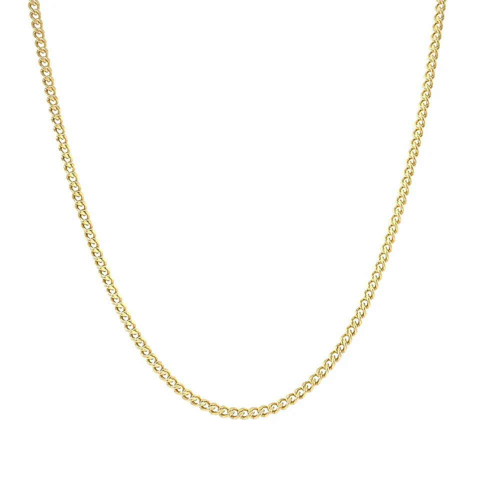 Vintage 14K Gold Long Necklace Curb 63.5 cm