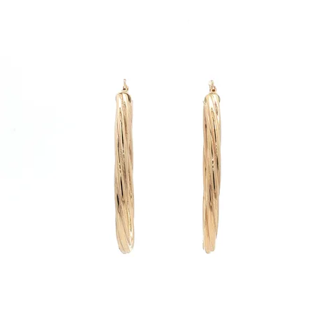 Vintage Twisted 9K Gold Hoop Earrings