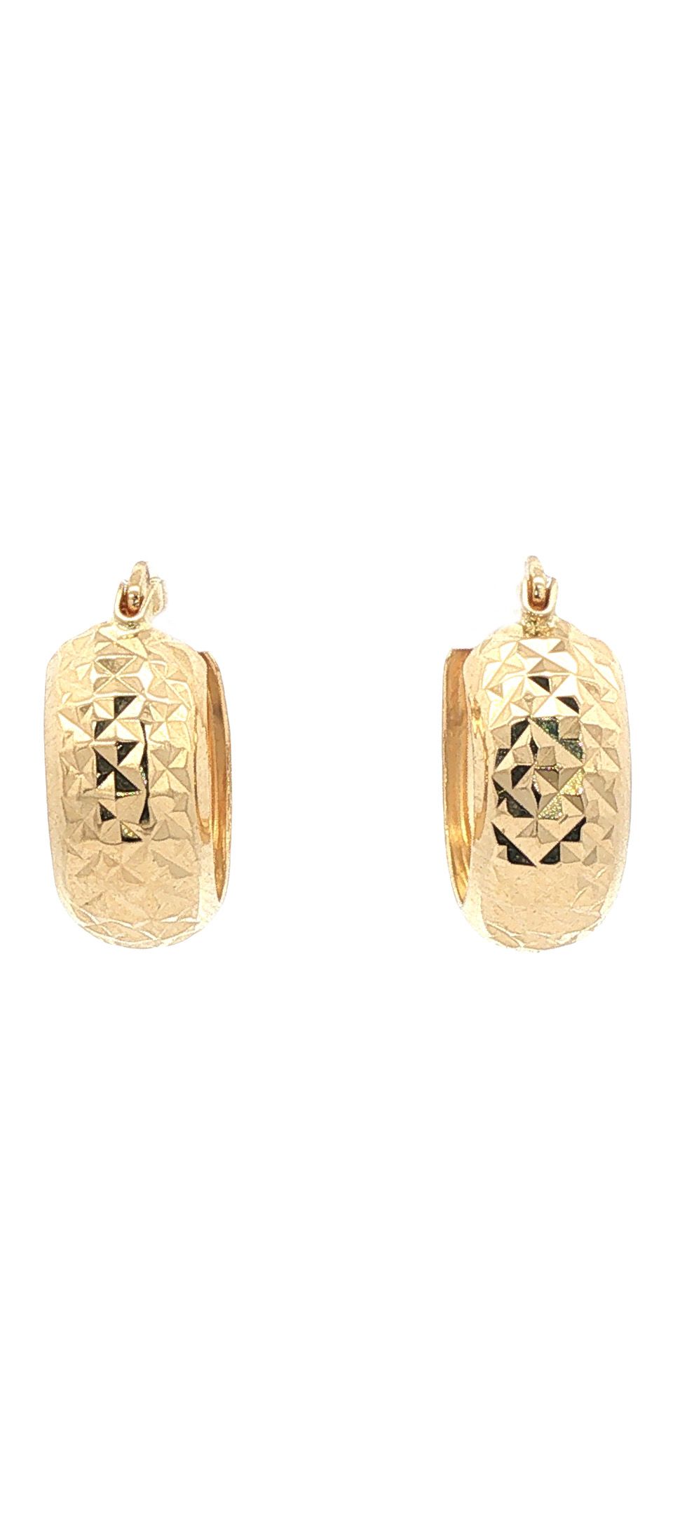 Vintage 14K Gold Fancy Hoop Earrings