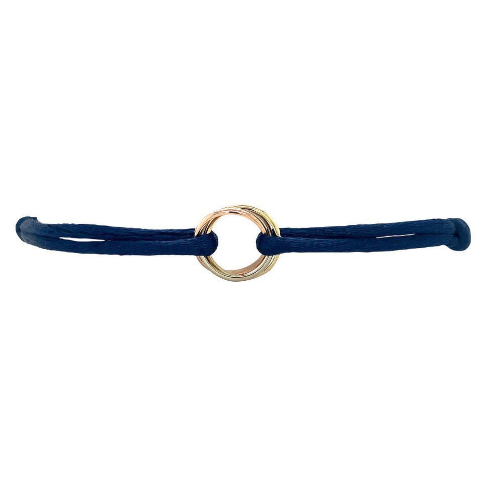 Vintage Satin Trinity 14K Gold Bracelet