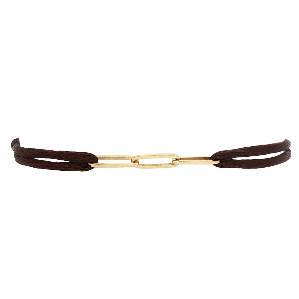 Vintage Satin 14K Gold Bracelet with Closed Forever Link