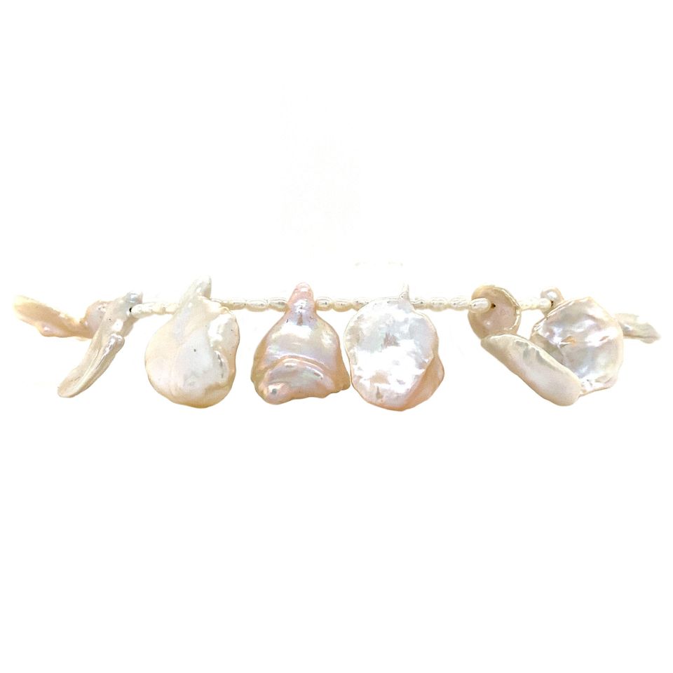 Vintage Pearl Bracelet with Sterling Silver Clasp 19 cm