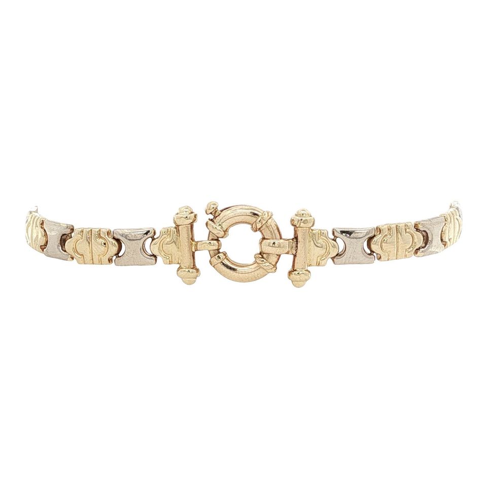Vintage 14K Two Tone Gold Fancy Bracelet