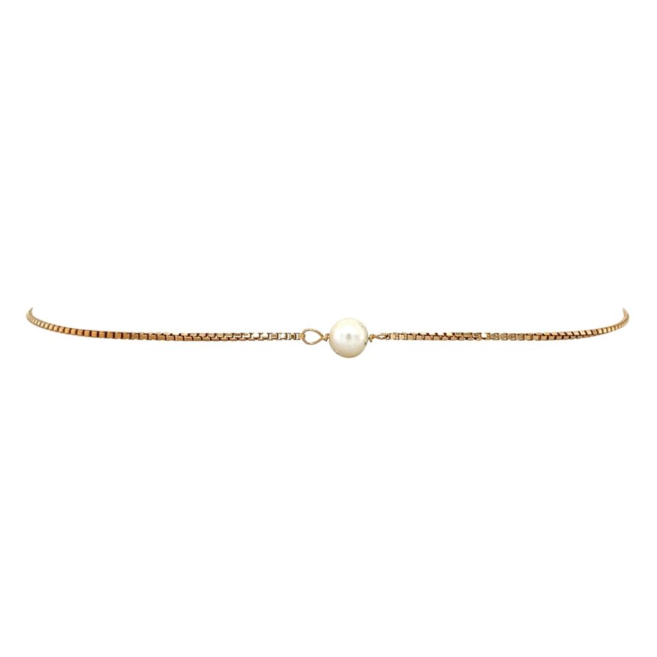 Vintage 14K Gold Venetian Bracelet with Pearl
