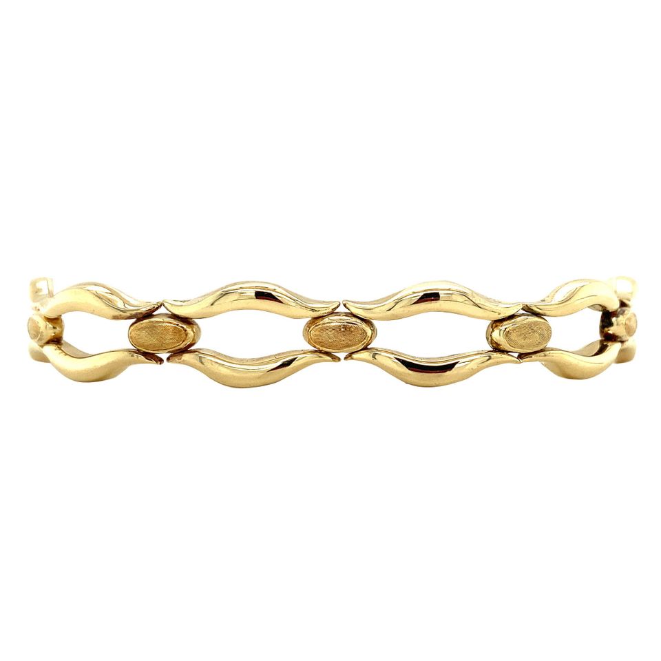 Vintage 14K Gold Fancy Bangle 19 cm