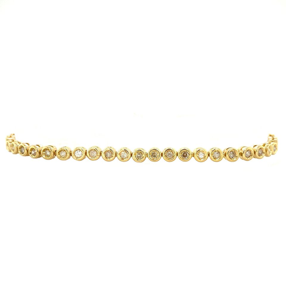 Vintage 18K Gold Tennis Bracelet with Diamond 19 cm
