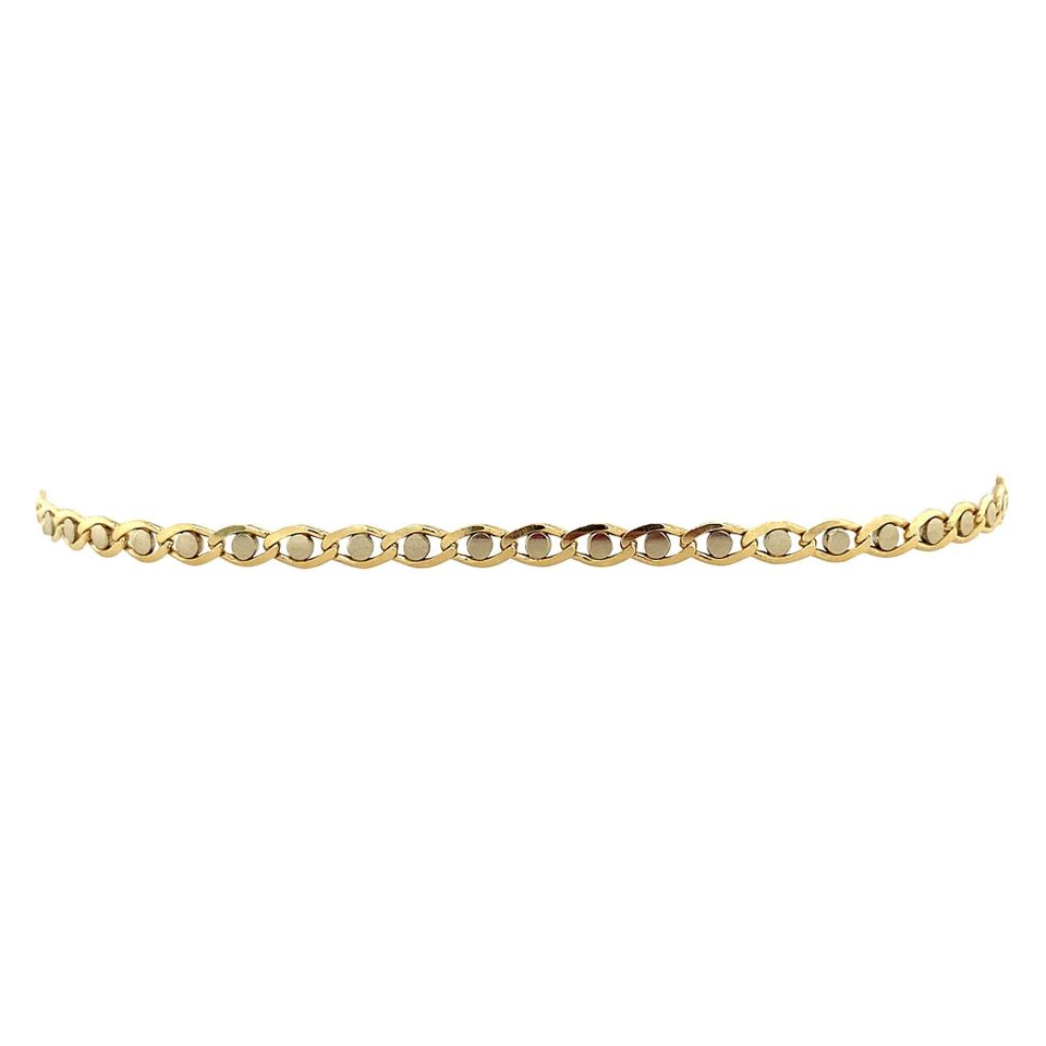 Vintage 14K Two Tone Gold Bracelet Fancy 18 cm