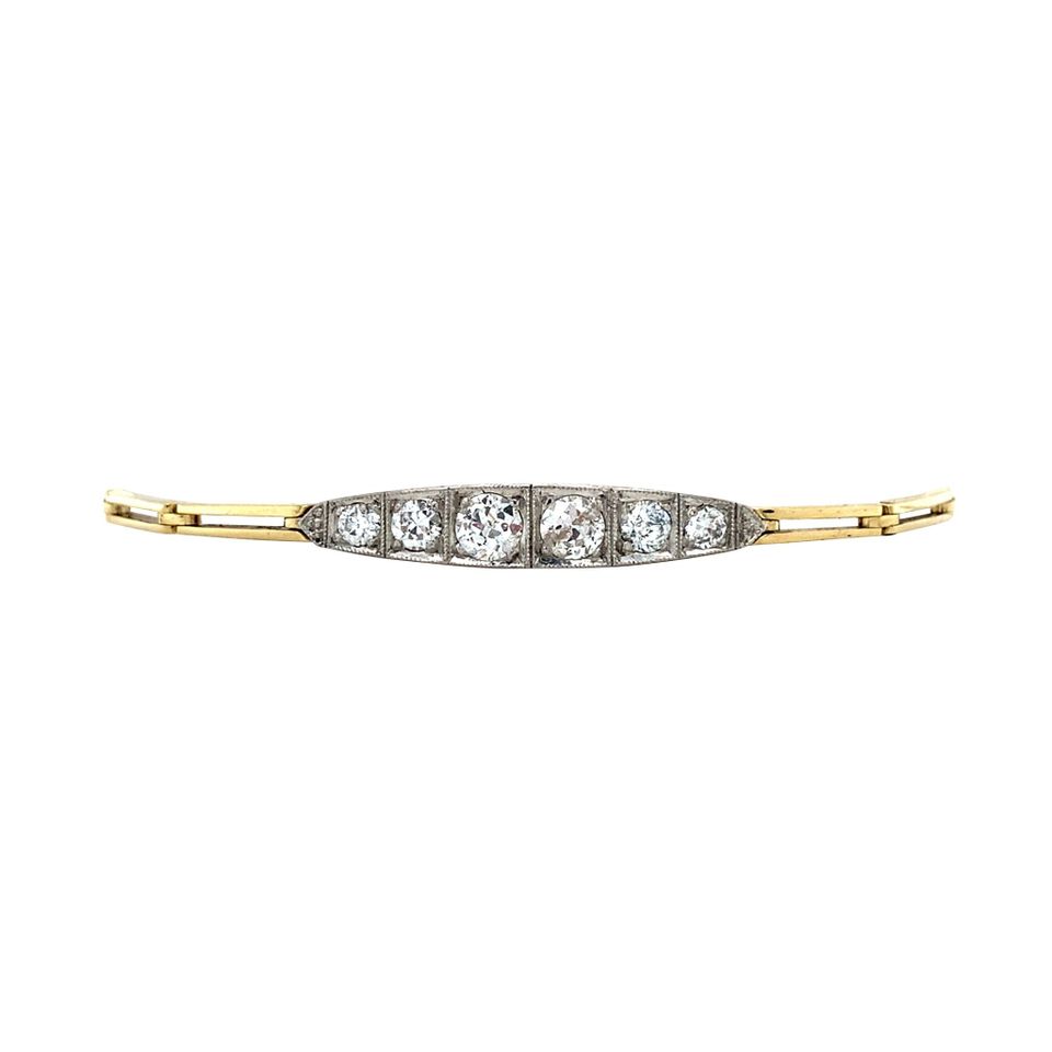 Vintage 14K Gold Bracelet with Diamond
