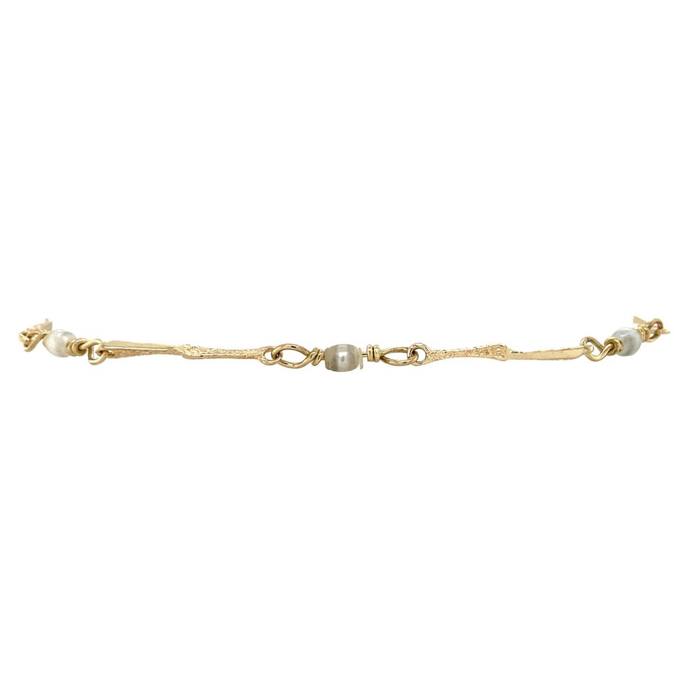 Vintage 14K Gold Bracelet with Pearl