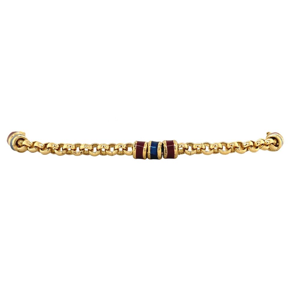 Vintage 9K Gold Bracelet with Enamel 19.5 cm