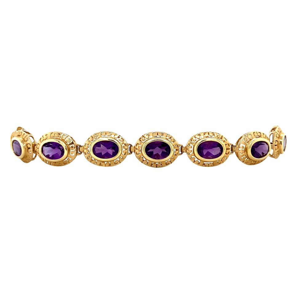 Vintage 14K Gold Bracelet with Amethyst