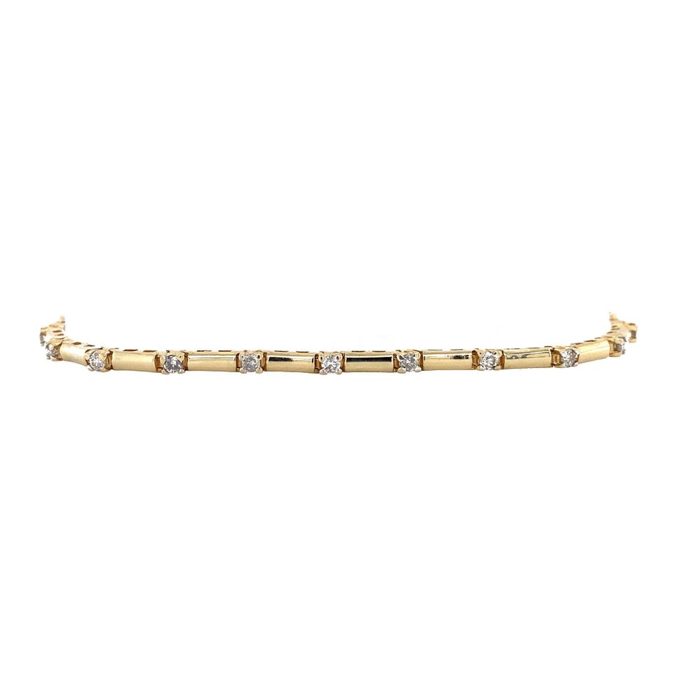 Vintage 14K Gold Tennis Bracelet with Diamond