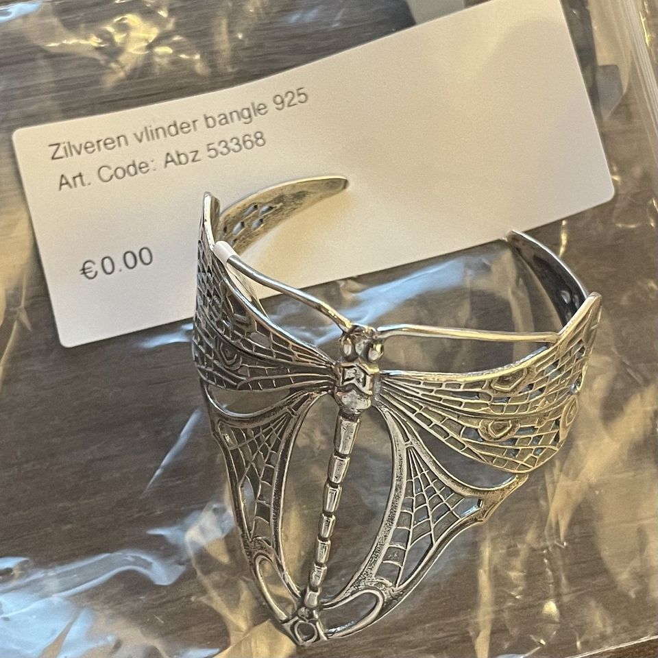 Vintage Sterling Silver Butterfly Bangle