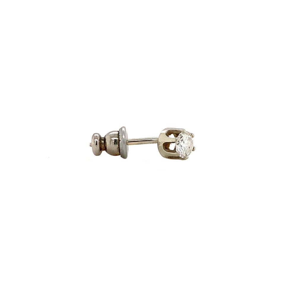 Vintage 14K White Gold Brooch with Diamond