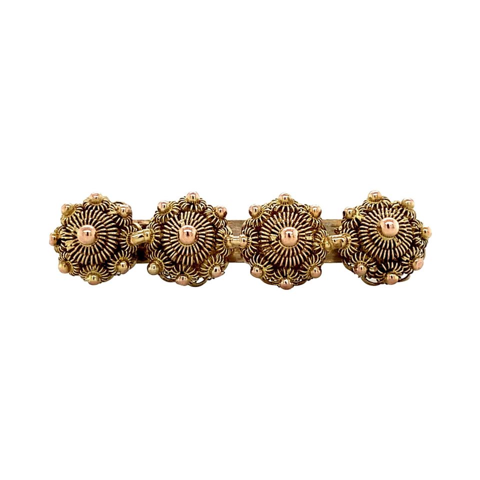 Vintage 14K Gold Zeeland Button Brooch