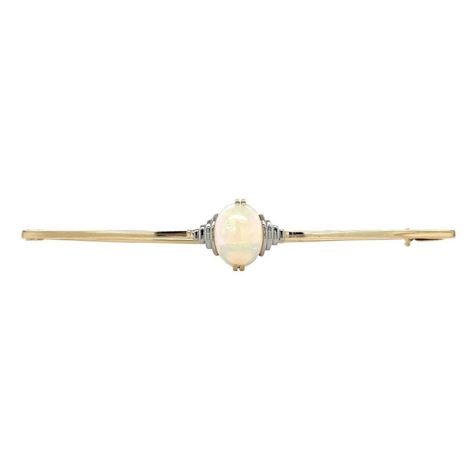 Vintage 14K Gold Brooch with Opal