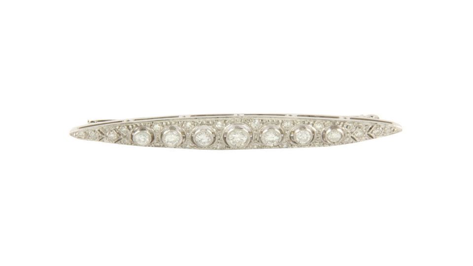 Vintage 14K Gold Brooch with Diamond