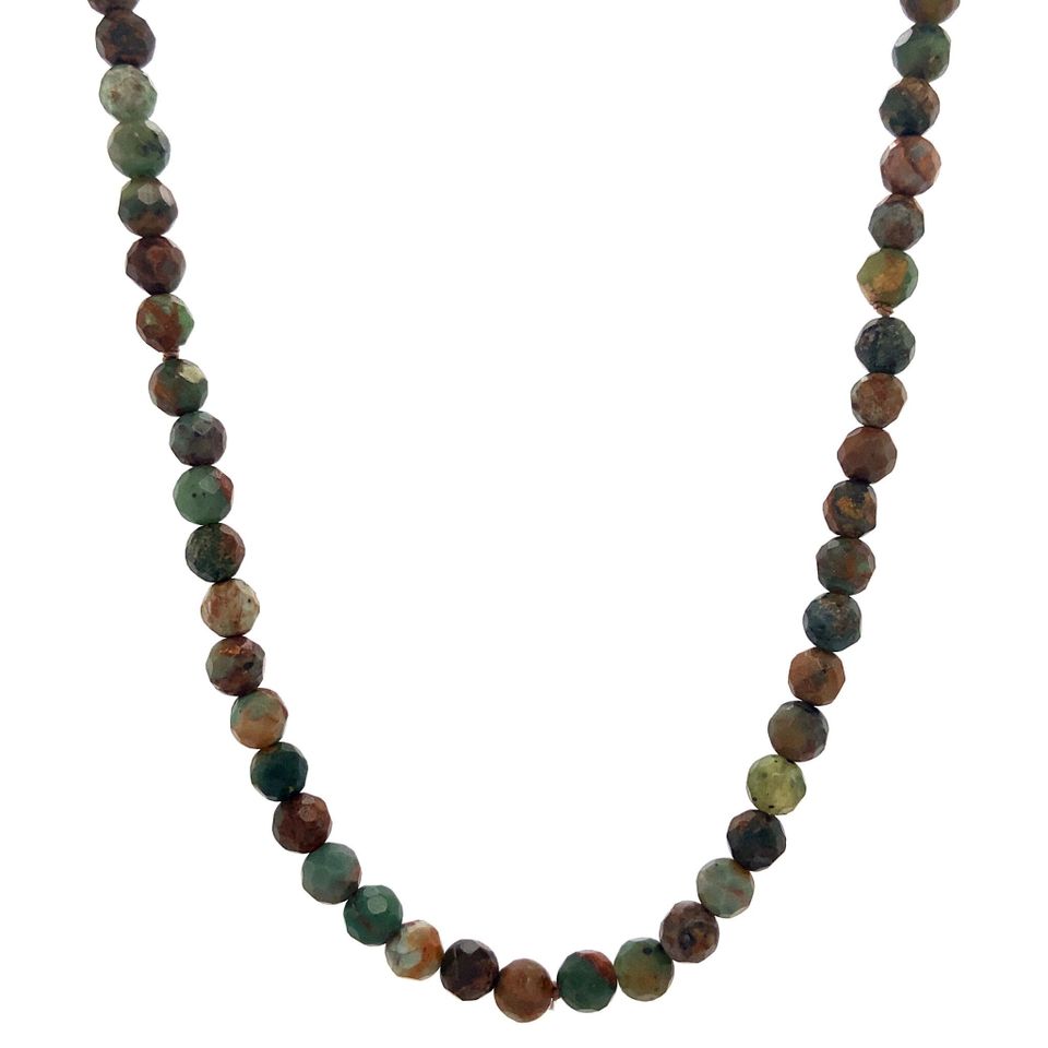 Vintage Turquoise Necklace with 14K Gold Clasp 40 cm