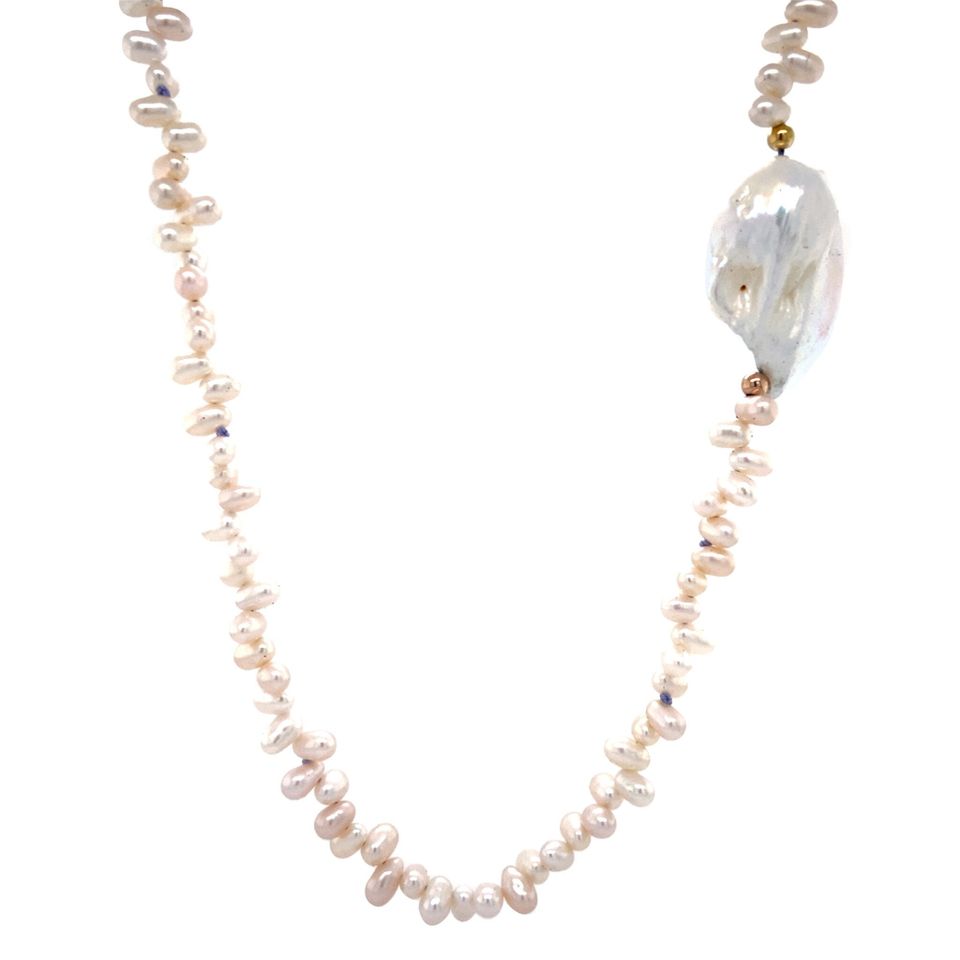 Vintage Pearl Necklace with 14K Gold Clasp