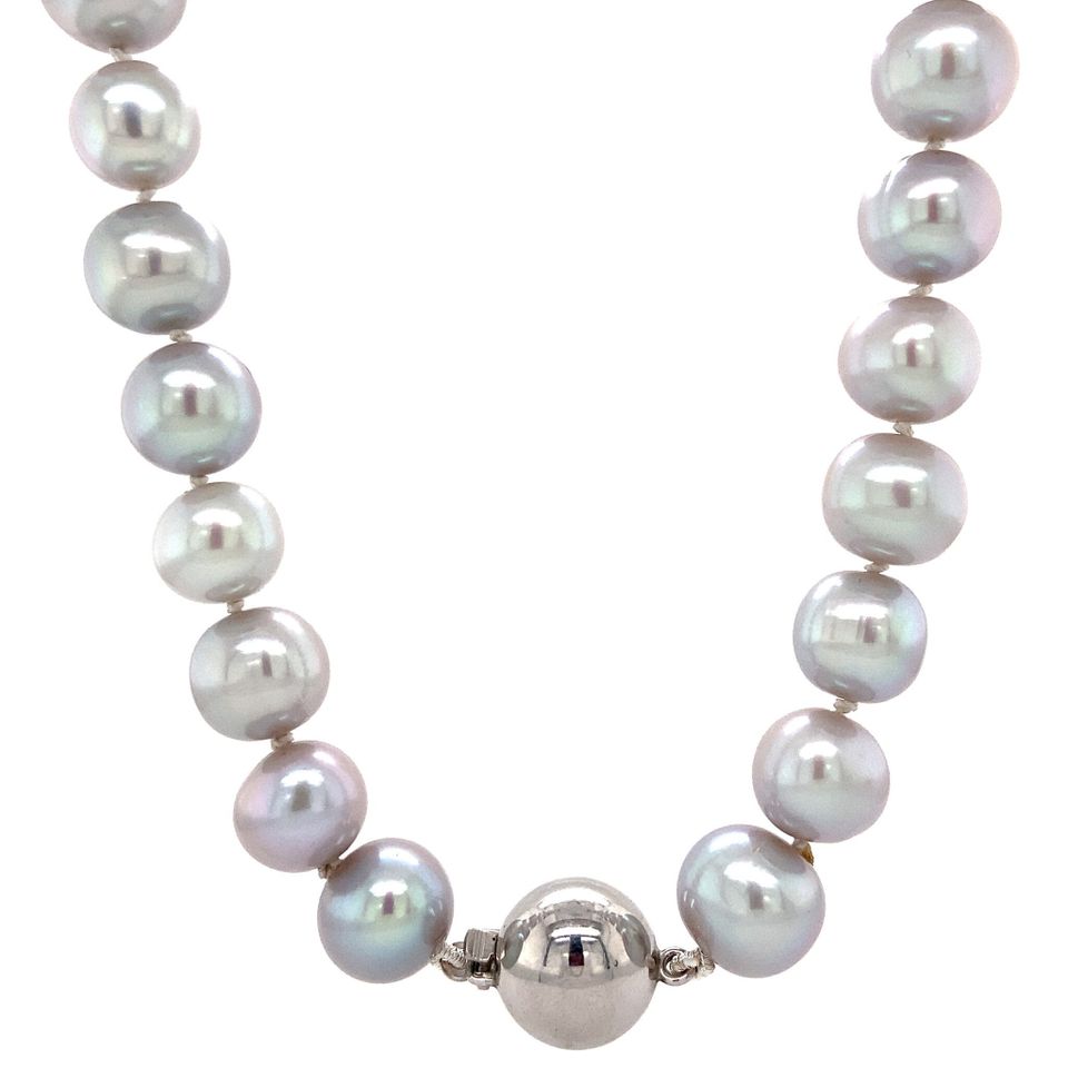 Vintage Pearl Necklace with Sterling Silver Clasp
