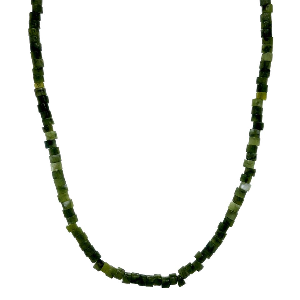 Vintage Jade Necklace with 14K Gold Clasp