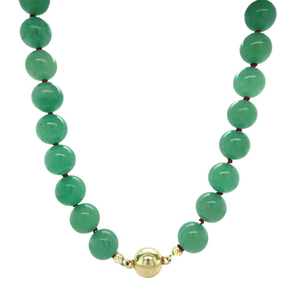 Vintage Aventurine Necklace with 14K Gold Clasp