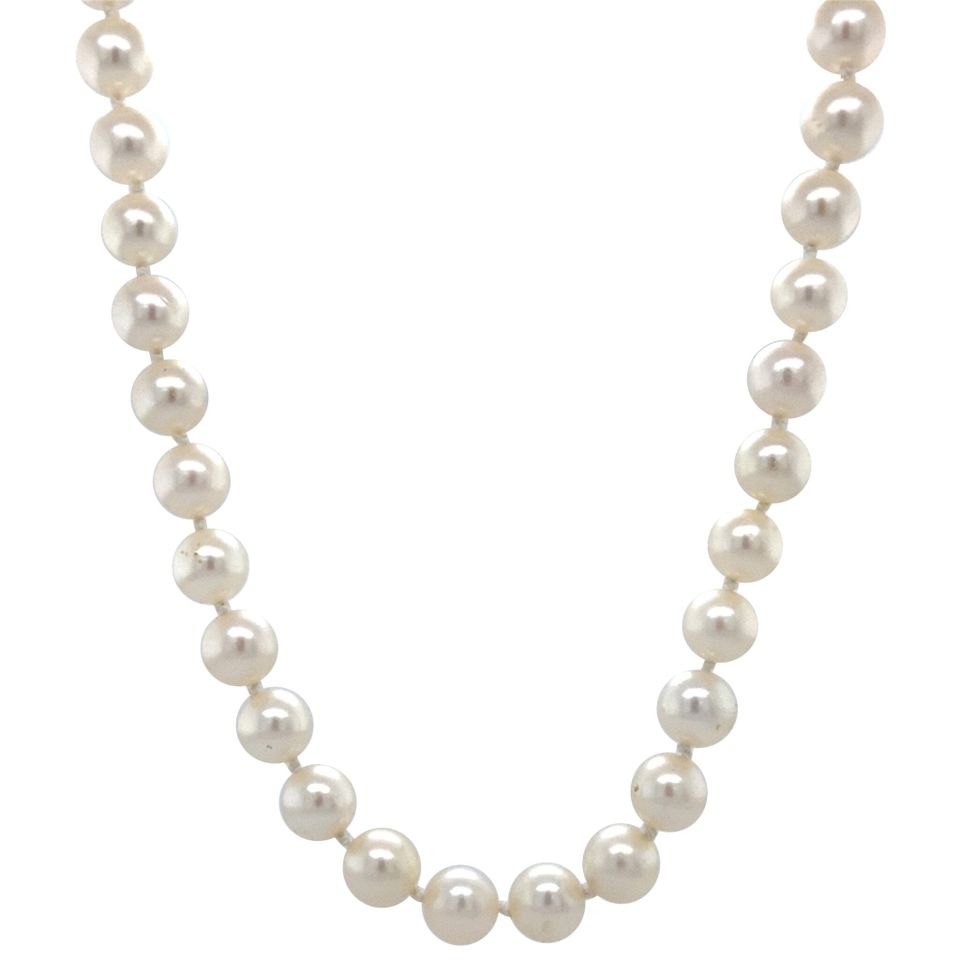 Vintage Pearl Necklace with 14K Gold Clasp