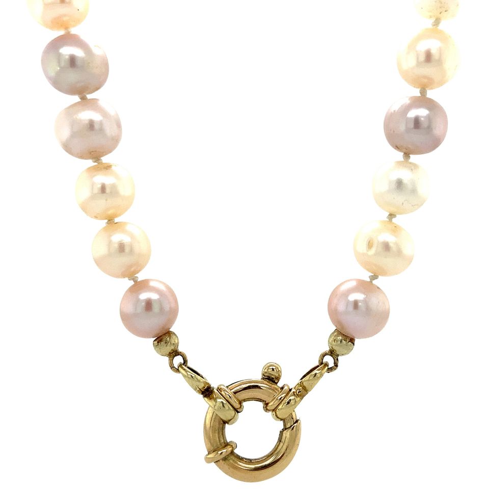 Vintage Pearl Necklace with 14K Gold Clasp