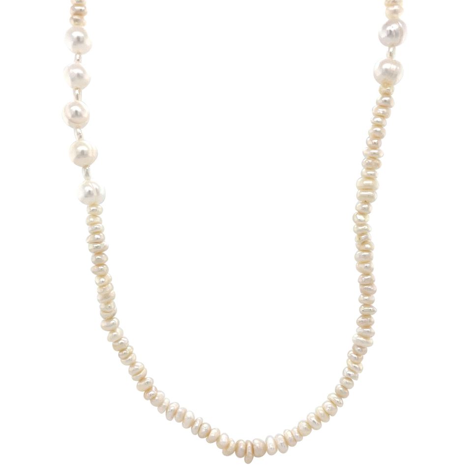 Vintage Pearl Necklace with 14K Gold Clasp
