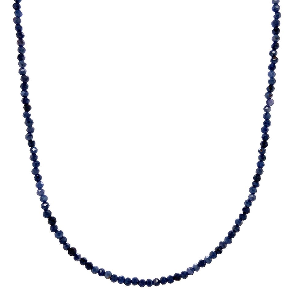 Vintage Sapphire Necklace with 14K Gold Clasp 44 cm