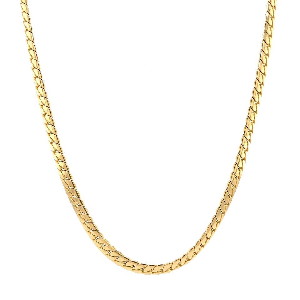 Vintage 14K Gold Necklace Flat Curb 46.5 cm