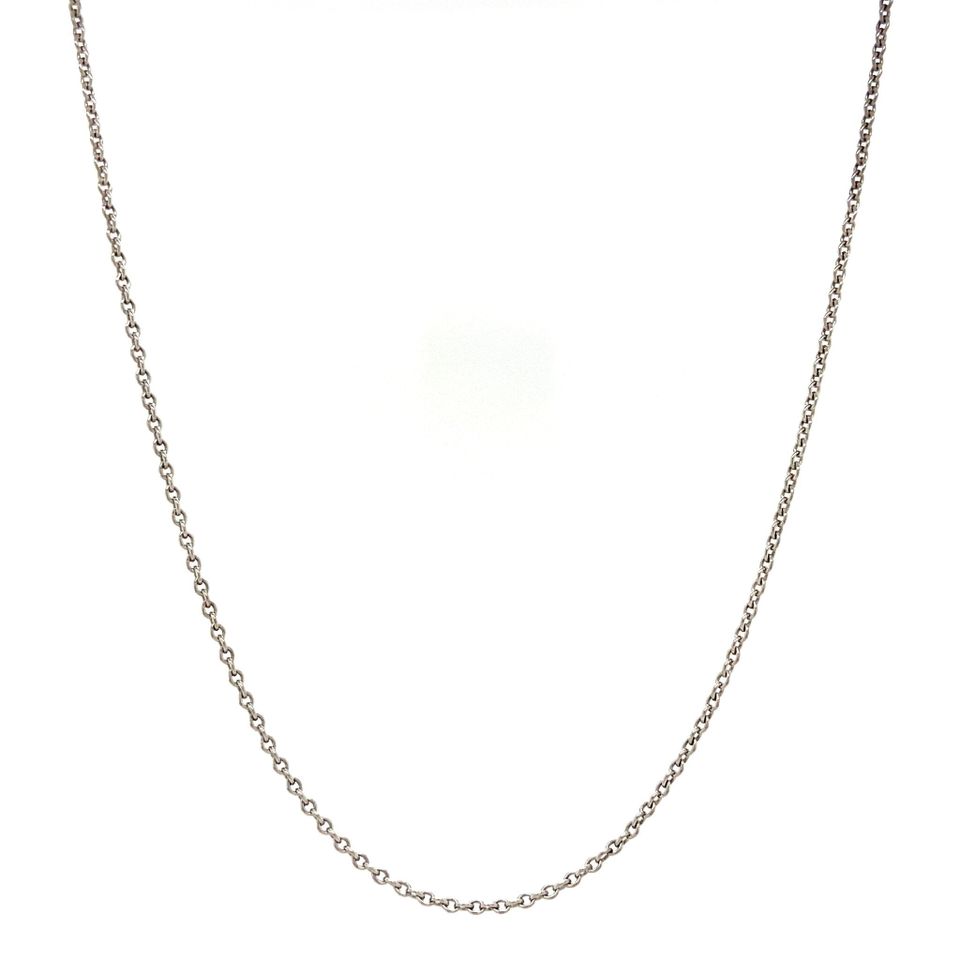 Vintage 14K White Gold Long Necklace Anchor 42.5 cm