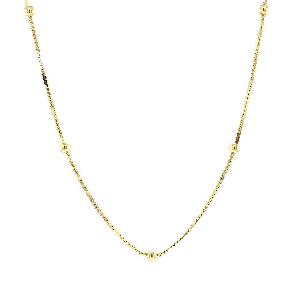Vintage 14K Gold Necklace with Bead 38.5 cm