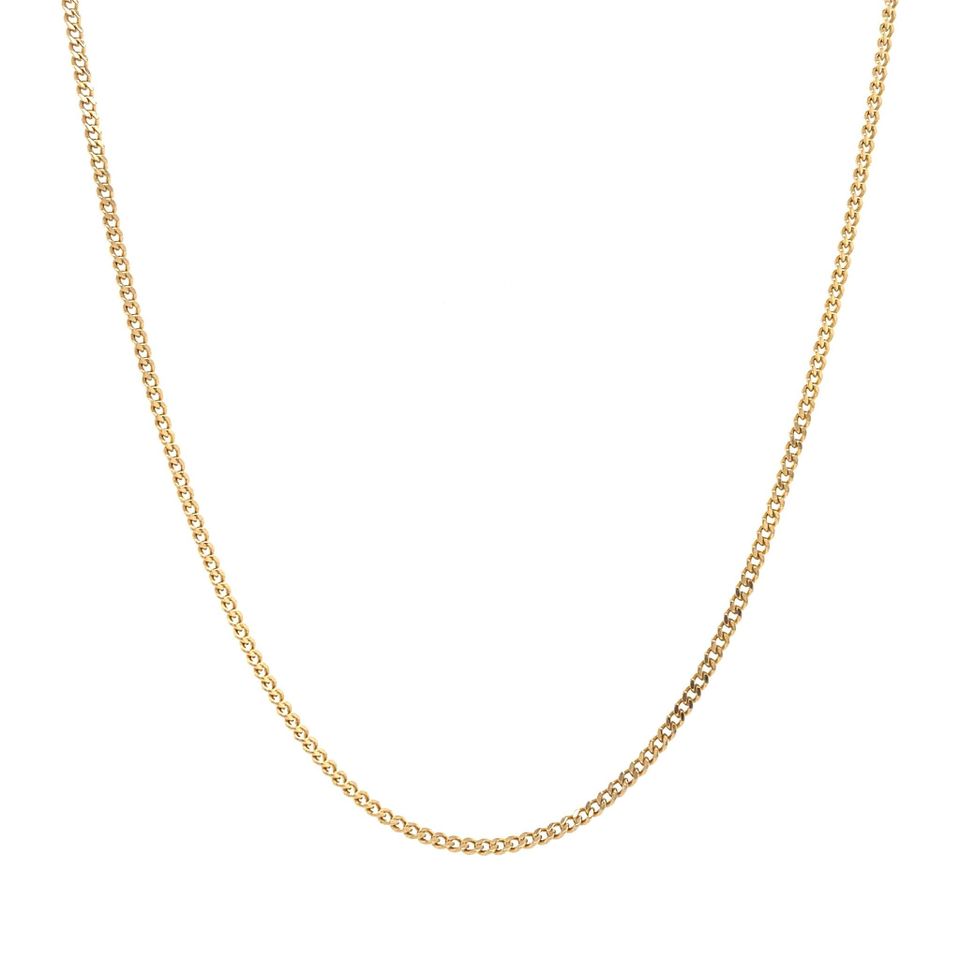 Vintage 14K Gold Long Necklace Curb 48 cm