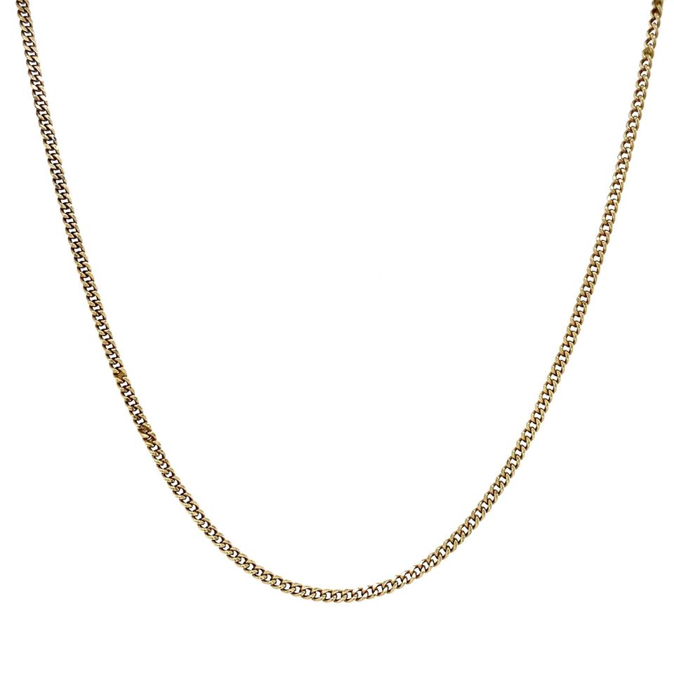 Vintage 14K Gold Long Necklace Curb 40 cm