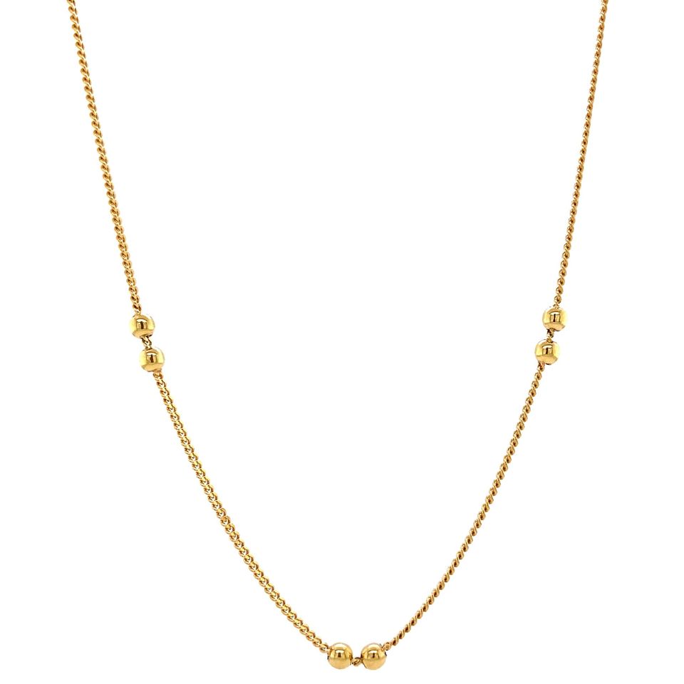 Vintage 14K Gold Necklace with Bead 40 cm