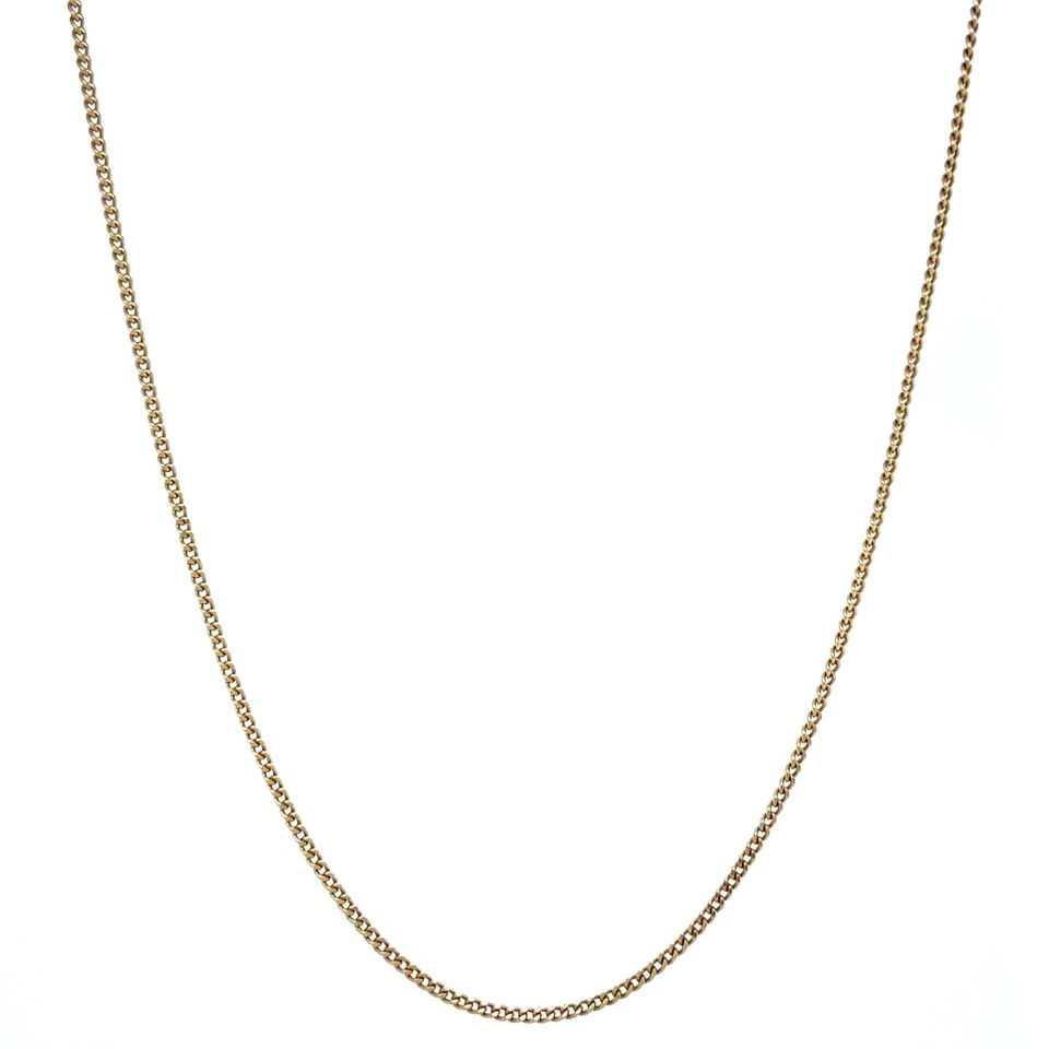 Vintage 14K Gold Long Necklace Curb