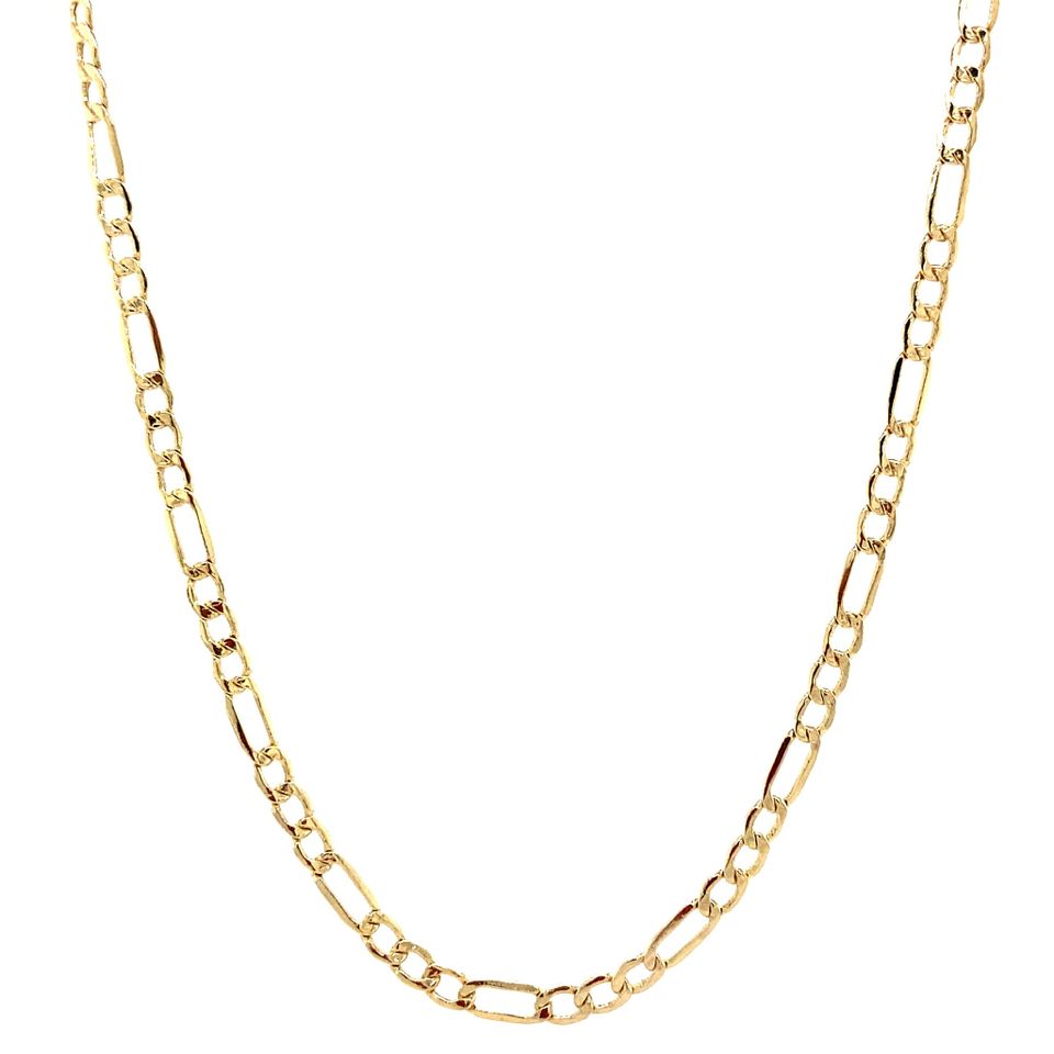 Vintage 14K Gold Necklace Figaro 42+18 cm