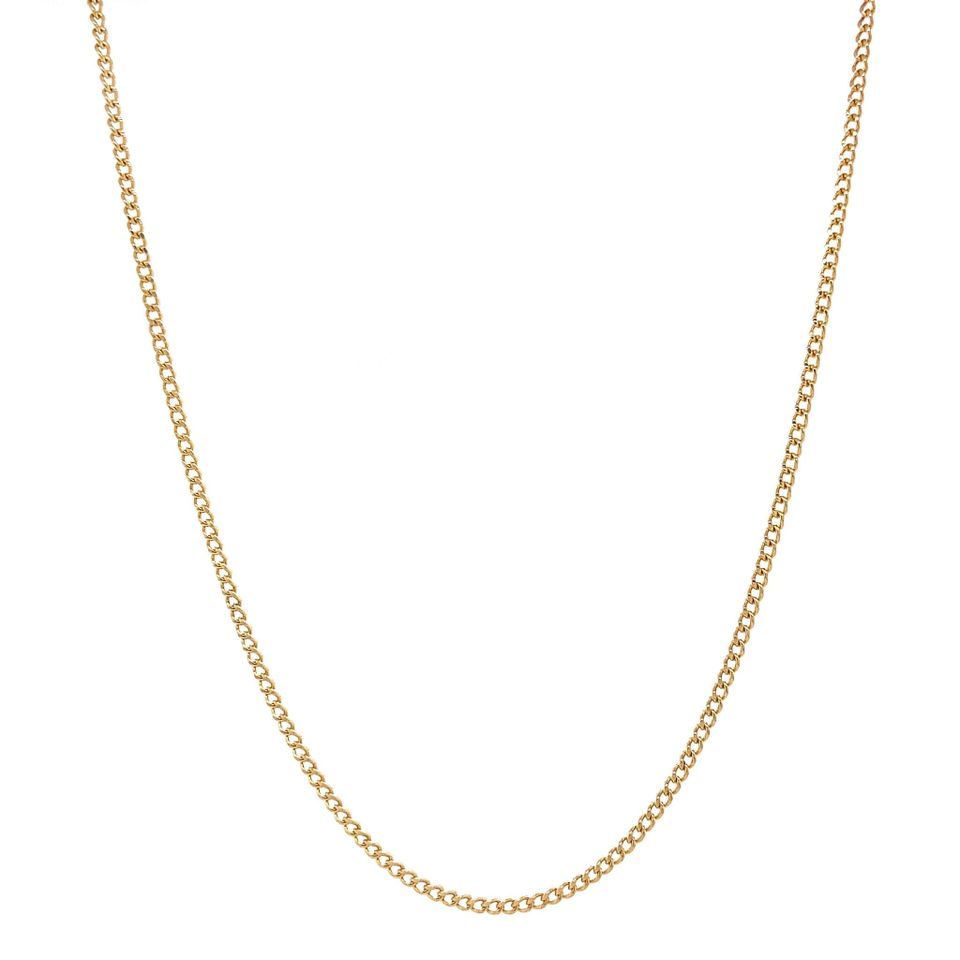 Vintage 12K Gold Long Necklace Curb 57.5 cm